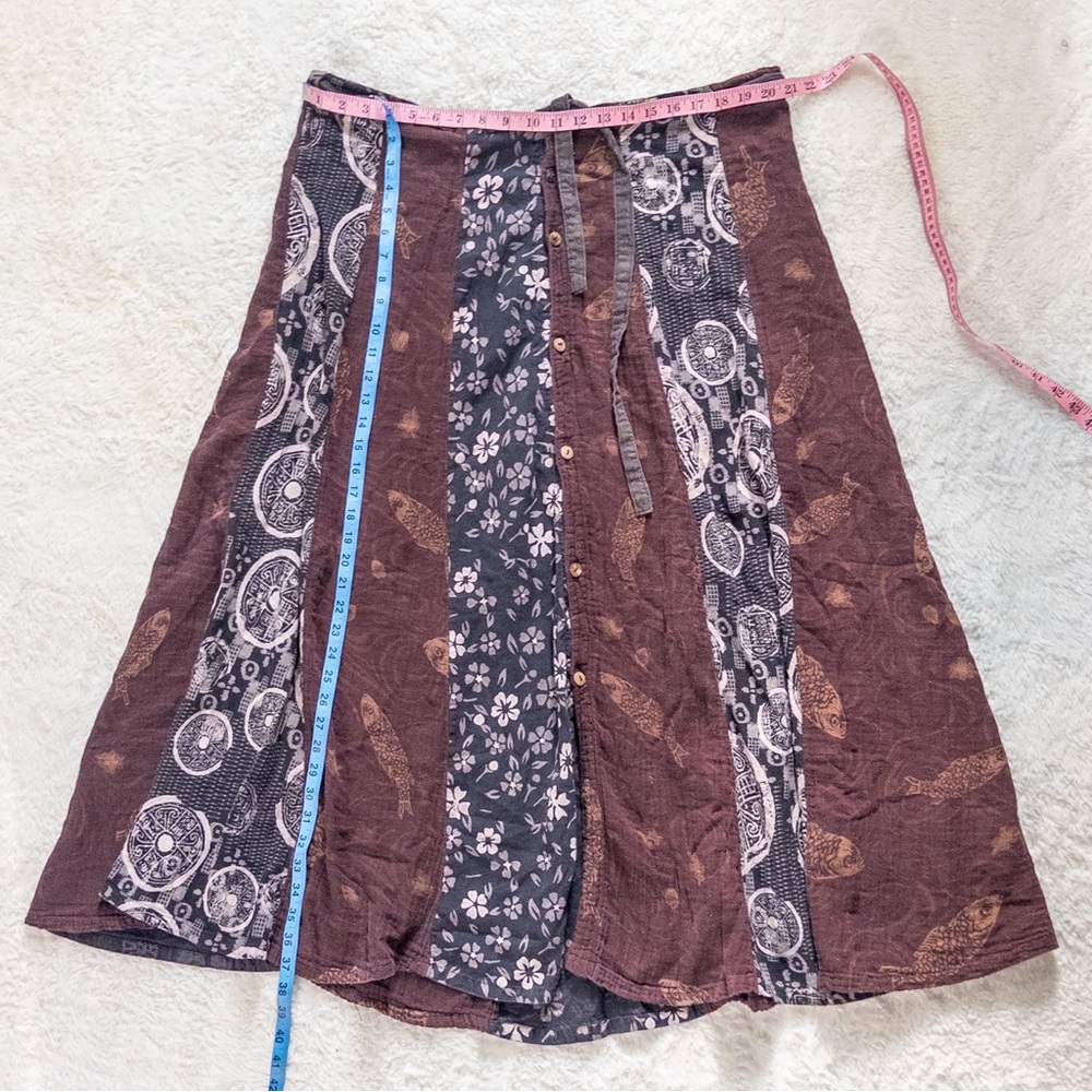 Vintage Patchwork Boho Drawstring Skirt – Adjusta… - image 5